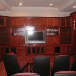 Home Theater, the big screen drops out of the slot in the ceiling